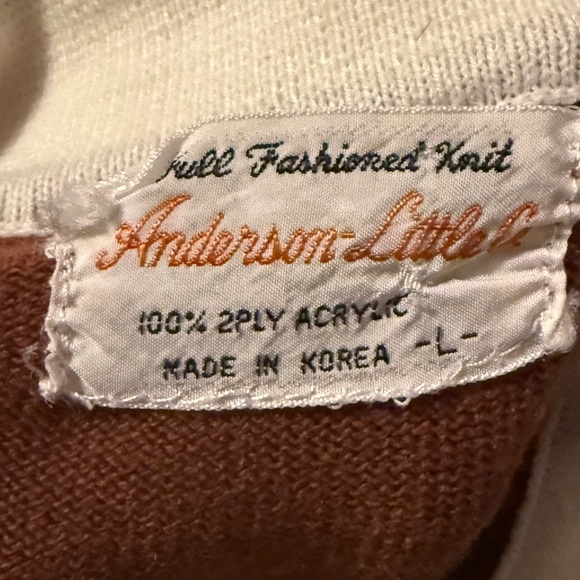 Vtg 1970s Anderson Little Co. Striped Polo Collared Knit Sweater EUC Womens Sz L - Picture 4 of 4